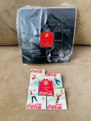 2002 Salt Lake City Winter Olympics Coca Cola Figure Skating Pins (6) Rare
