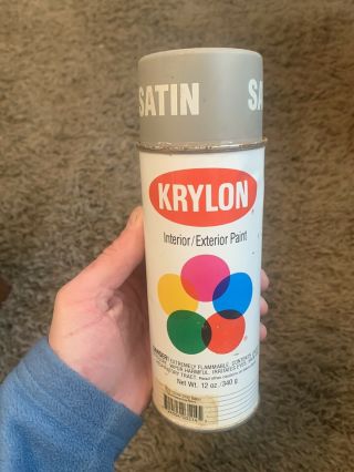 Vintage Krylon Spray Paint Can 3514 Stone Gray Satin Rare Color