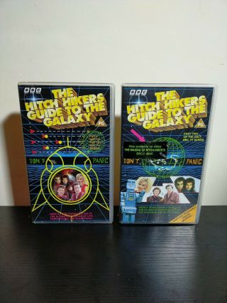 Vhs Hitchhikers Guide To The Galaxy Parts 1 And 2 Tapes Don 