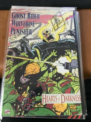 Ghost Rider Wolverine Punisher Hearts Of Darkness Signed Romita Jr Rare