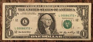 2006 $1 One Dollar Bill Serial Low Number Rare Star Note 640,  000 Run Size