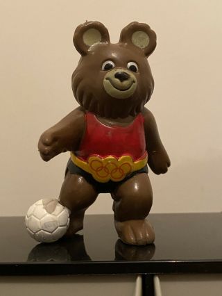 Extremely Rare Olympic Mascot Moscow 1980 Figure Figurine Misha Bear Football