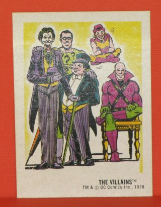 1978 The Villains 29 Dc Hero Stickers Food Issue No Logo Very Rare