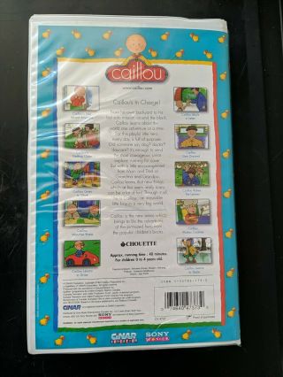 Caillou - Caillou ' s In Charge (VHS) animated children show Sony 1997 Rare Retro 2