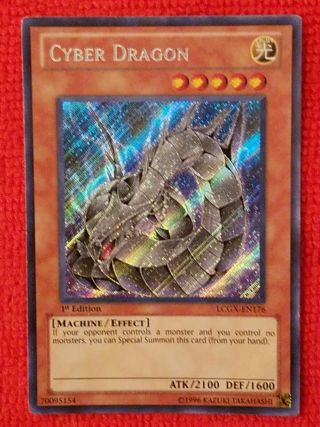 Yu - Gi - Oh Cyber Dragon Secret Rare Lcgx - En176 1st Edition Alternate Art.  Nm