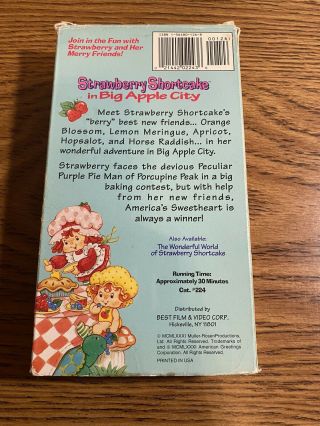 Strawberry Shortcake In Big Apple City VHS Movie Vintage RARE Children’s VHS 2