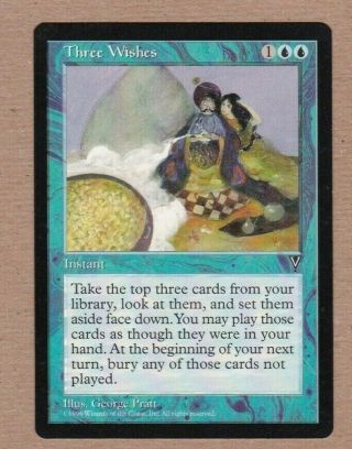 Mtg - Three Wishes - Visions - Rare Ex/nm - Single Card