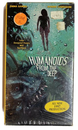 Humanoids From The Deep Vhs Horror Rare Htf In Plastic Wrap 1997 Carradine