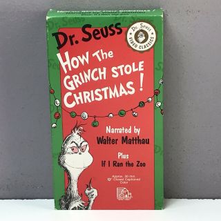 Dr.  Seuss How The Grinch Stole Christmas Matthau Vhs Video Tape & Zoo Rare Vtg
