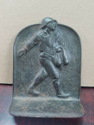 Rare Iron Seed Sower Bookend,  Snead & Co.  - Copyright 1925