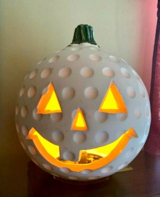 Rare Halloween Jack - O - Lantern Pumpkin Head Golf Ball Light Lamp Plastic Mold