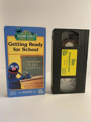 Sesame Street Getting Ready For School Vhs Video Tape 1987 / Pbs Rare Htf Vtg