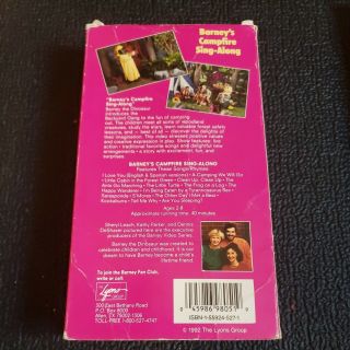 Barney ' s Campfire Sing - along VHS Movie VCR Video Tape RARE 2