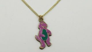 Barney The Purple Dinosaur Pendant/chain (necklace) Kids Tv Show Htf Rare Usa T5