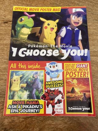 Rare Pokemon The Movie I Choose You Official Movie Poster Mag