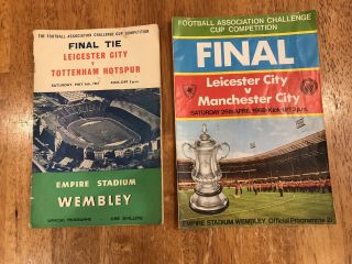Leicester City Fa Cup Final 1961 Football Programme Rare Bundle Bonus Man City