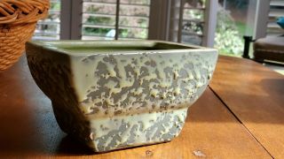 Mid Century Mccoy Pottery Planter Vintage Rare Mid Century Green Textured Signed