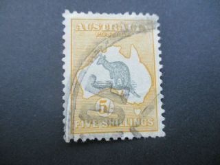 Kangaroo Stamps: 5/ - Yellow Smw - Rare - (c346)