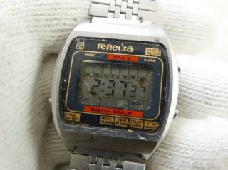 Rare Vintage Reflecta By Casio 95qs - 42 Japan Mens Quartz Lcd Day Date 35mm Watch