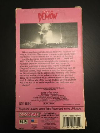 Curse Of The Demon Rare & OOP Horror Movie Goodtimes Home Video Release VHS 2