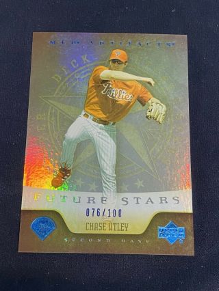 2005 Ud Mlb Artifacts Chase Utley Gold ’d /100 Rare