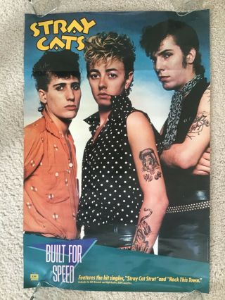 Stray Cats - Built for Speed,  vintage,  RARE,  1980s in - store music promo poster 3