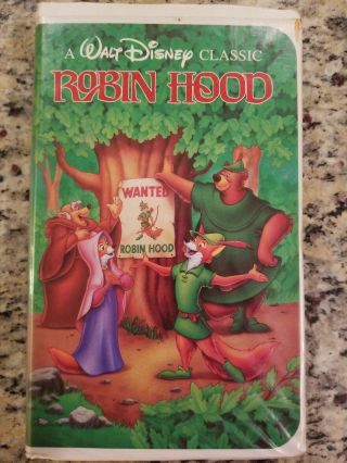 Robin Hood - Walt Disney Black Diamond Classic - 1189 Vhs Rare S/h White Clam