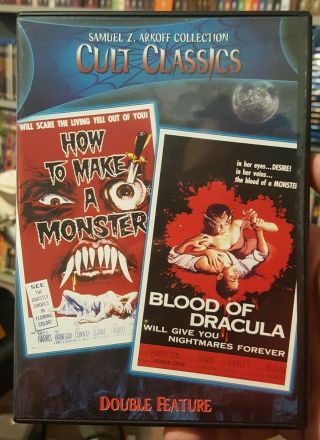 How To Make A Monster,  Blood Of Dracula Dvd Like - Oop Rare Cult Horror