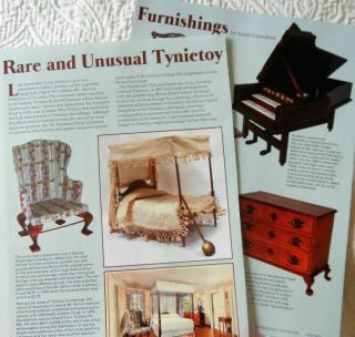 6p History Article - Rare & Unusual Tynietoy Doll Furniture - Beds Chairs Piano
