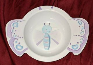 Pottery Barn Kids Butterfly Bug Insect Melamine Bowl Firefly Fire Fly Rare Htf
