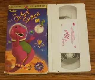 Barney - Barney In Outer Space - 1998 Vhs Tape Oop Purple Dinosaur Rare