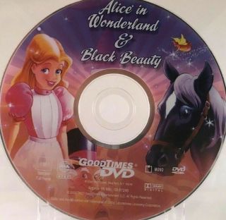 Rare Alice In Wonderland & Black Beauty Goodtimes Dvd Disc Only 70a