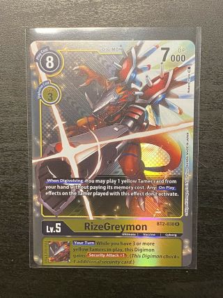 Bt2 - 038 Rizegreymon Promo Rare Holo Foil Digimon Card Game