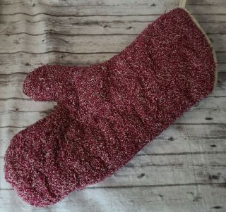 The Pampered Chef Thick Quilted Oven Mitt Cranberry Retired Rare Find