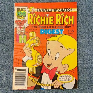 Rare Vintage Richie Rich Digest Comic Book Issue 14 - 1988 (copper Era)