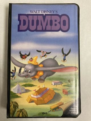 Dumbo Rare Oop 1985 Disney Black Diamond Black Padded Clamshell Pink Cover Vhs