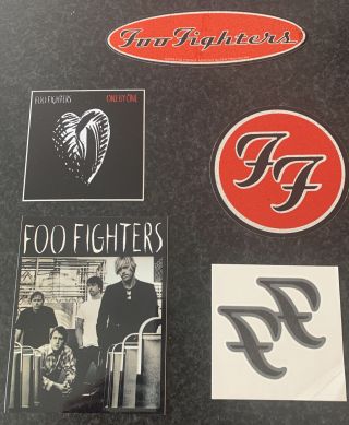 Foo Fighters Rare Set Of 5 Promo Stickers & 1 Tattoo Dave Grohl One By One