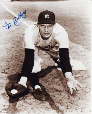 Don Bollweg Autograph Signed Ny Yankees Image Glossy B&w 8x10 Photo Rare