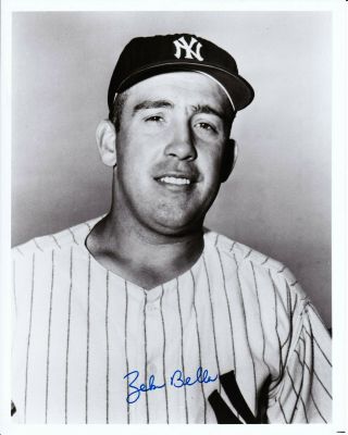 Zeke Bella Autograph Signed Ny Yankees Image Glossy B&w 8x10 Photo Rare
