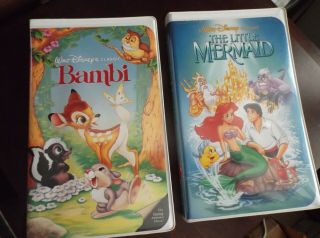 Walt Disney Little Mermaid Banned Edition And Bambi Vhs Clam Shell Rare?