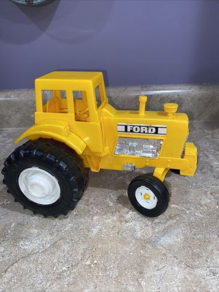 Vintage Processed Plastic Co Ford Farm Toy Tractor 8000 8600 9600 RARE Yellow 2