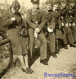 Rare Female Wehrmacht Blitzmädel Helferin Girls W/ Luftwaffe Soldier Dates