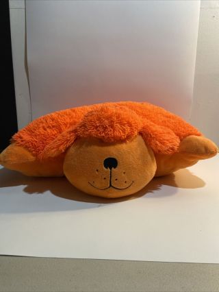 Pillow Pets Neon Plush Orange Puppy Dog Large Stuffed Animal Toy Gift 18 " Rare