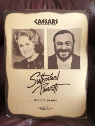 Rare 1985 Joan Sutherland & Luciano Pavarotti In Concert Poster