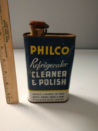 Rare Vintage Philco Refrigerator Cleaner & Polish 16 Oz.  Metal Can