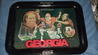 Rare 1980 Georgia Bulldogs National Champions Coca Cola Metal Tray