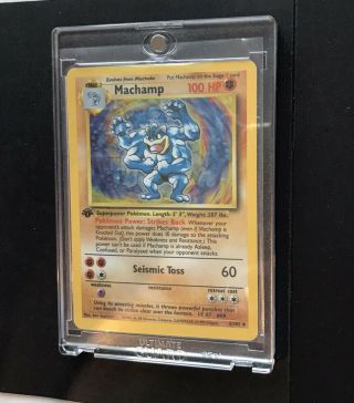 1999 Pokémon Holographic Machamp 1st Edition 8/102 Rare Base Set