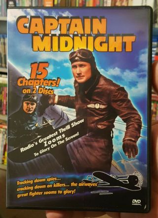 Captain Midnight 1942 Dvd 2 - Disc 15 Chapter Radio Serials Cult Oop Rare Htf Vci
