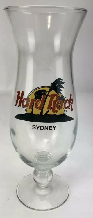 Hard Rock Cafe Sydney Australia Hurricane Glass.  Rare Collectible No Flaws
