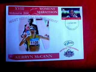 2006 Commonwealth Games Kerryn Mccann Rare Alpha First Day Cover Gold Medal